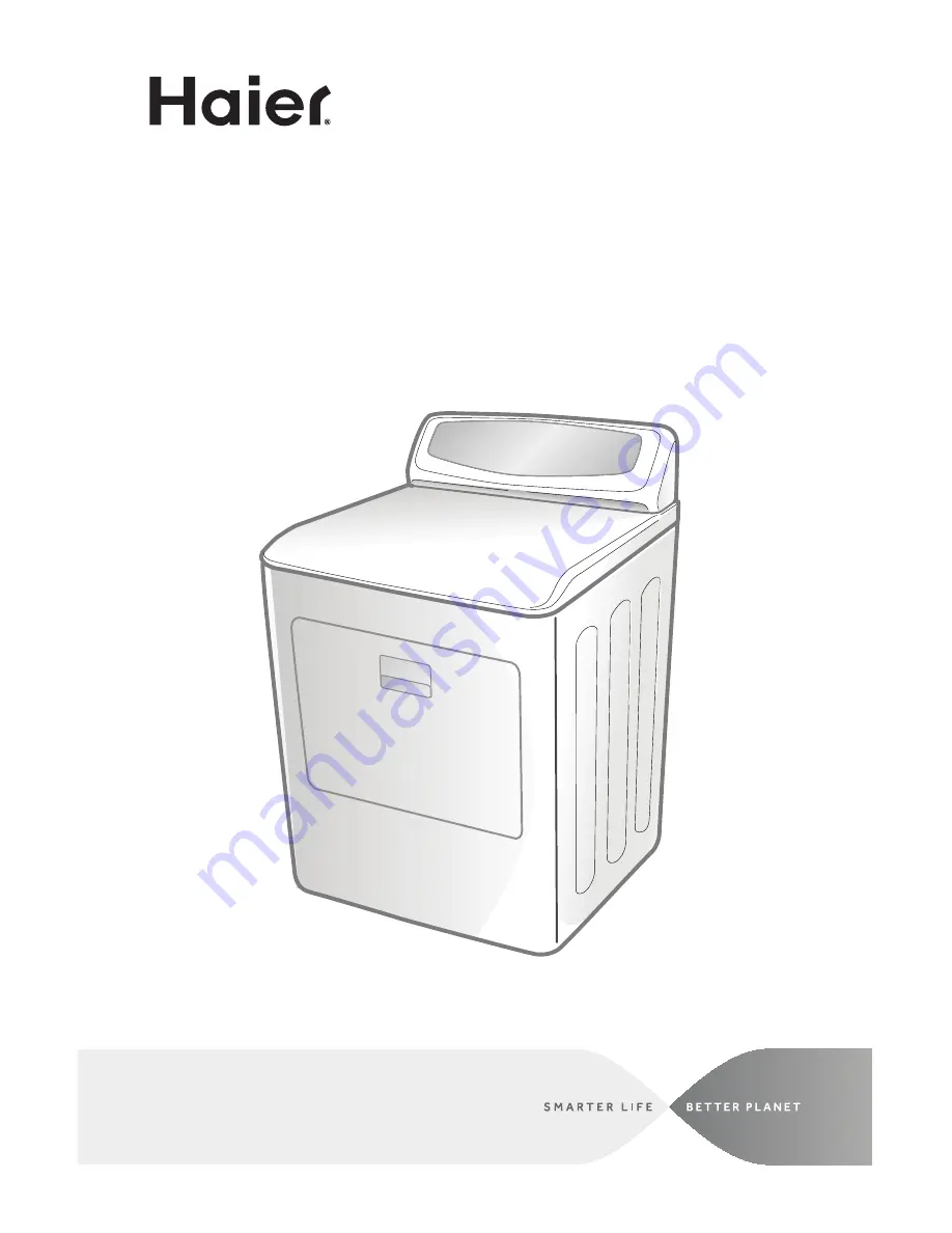 Haier RDE350AW - 6.5 Cu. Ft. Electric Dryer User Manual Download Page 1