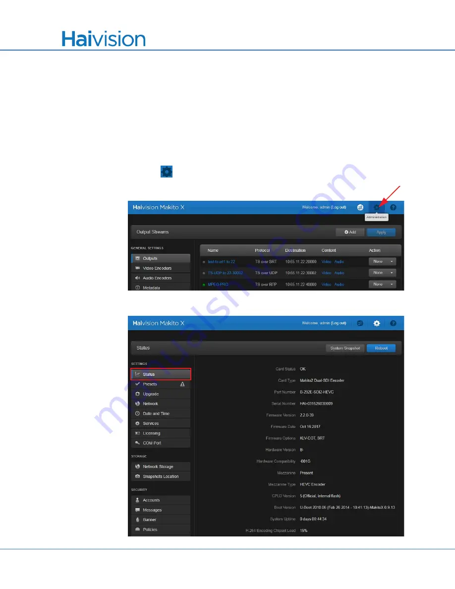 Haivision S/B-292E-DVI User Manual Download Page 174