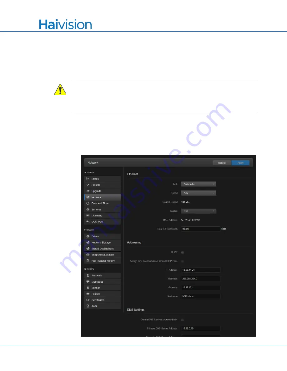 Haivision S/B-292E-DVI User Manual Download Page 184