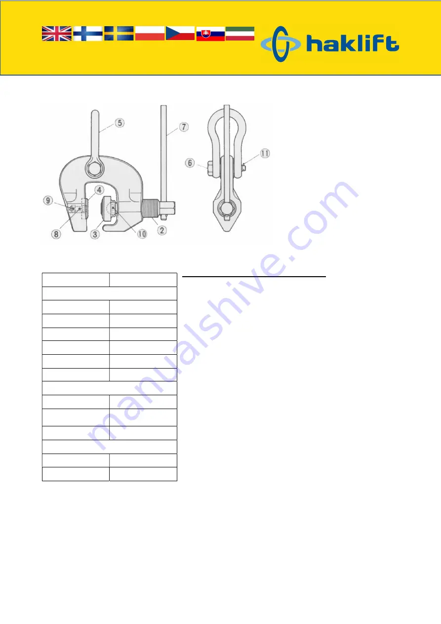 Haklift LTTSCC05 Original Instructions Manual Download Page 7