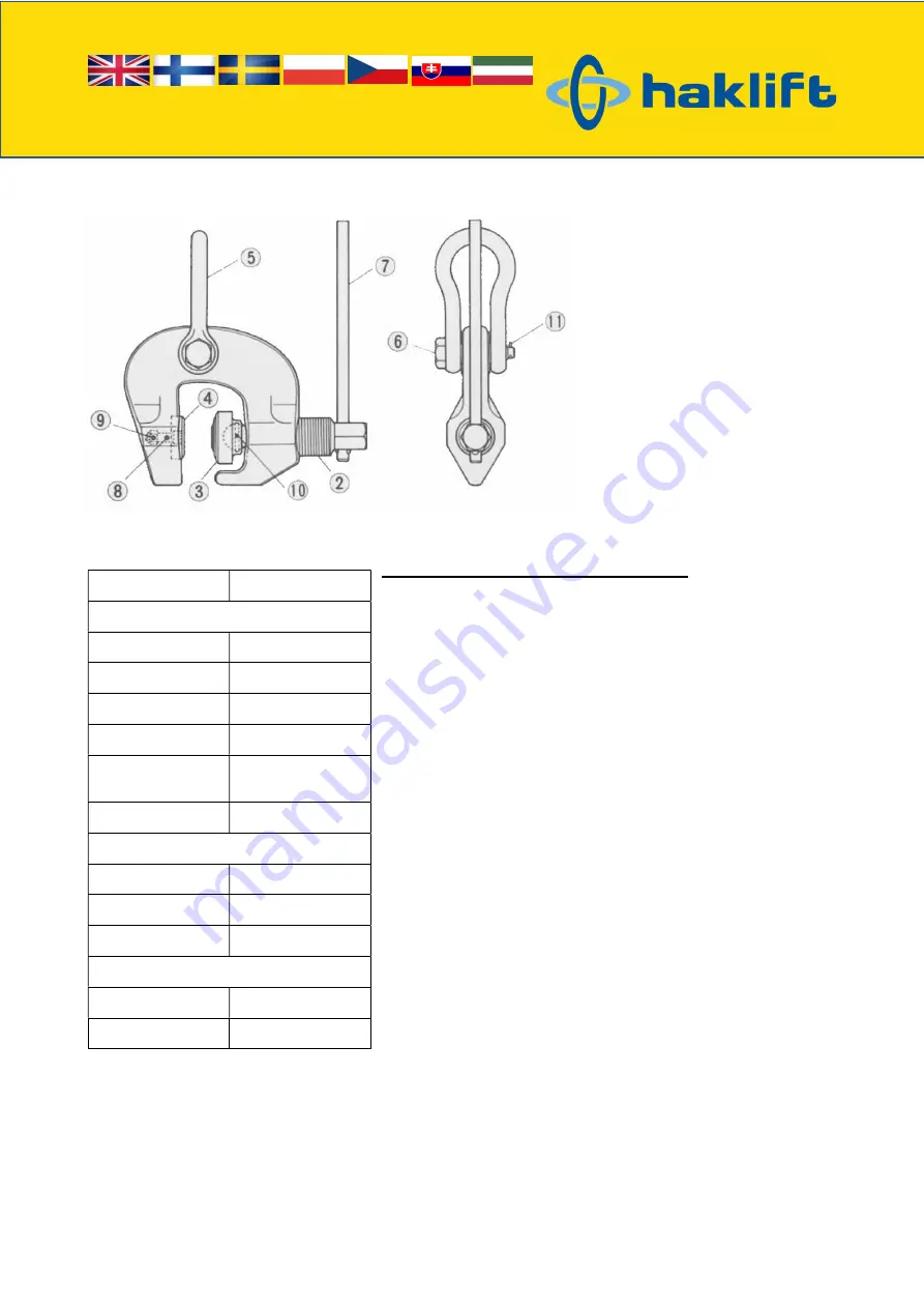 Haklift LTTSCC05 Original Instructions Manual Download Page 16