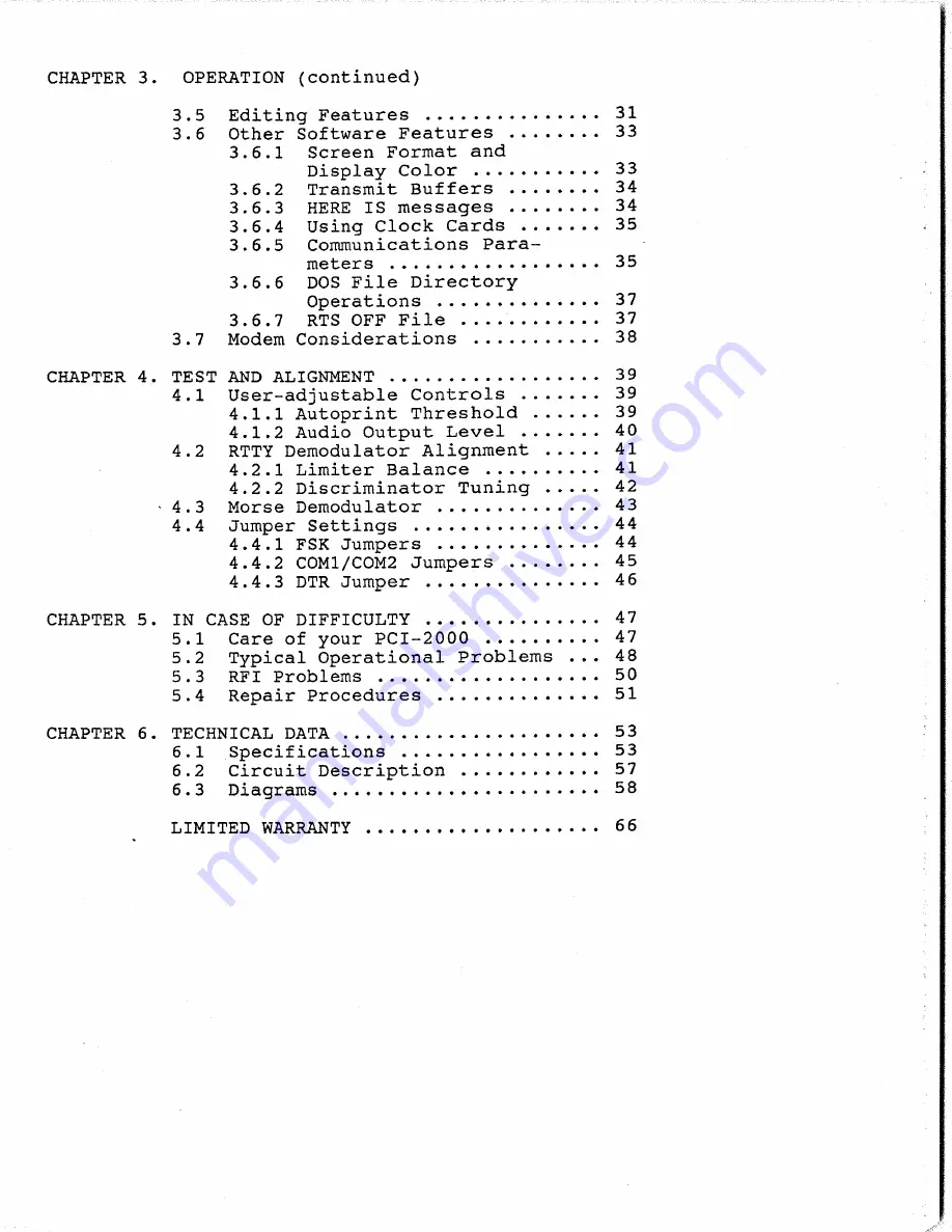 Hal Communications PCI-2000 Manual Download Page 3