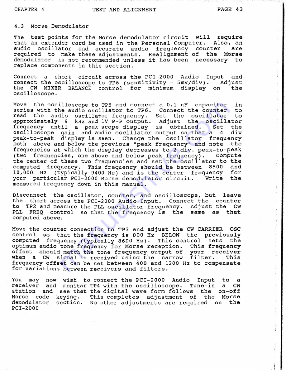 Hal Communications PCI-2000 Manual Download Page 47