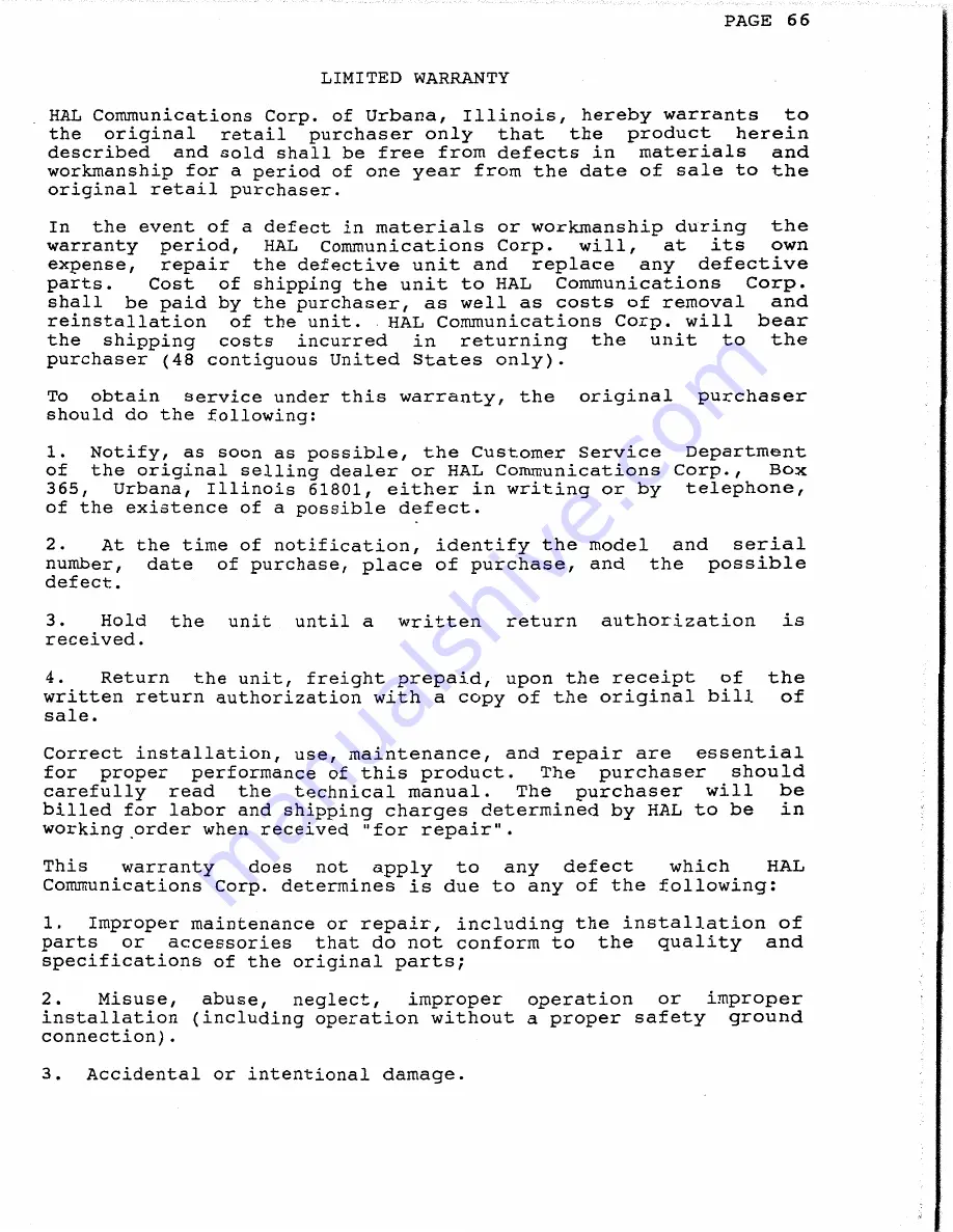 Hal Communications PCI-2000 Скачать руководство пользователя страница 70