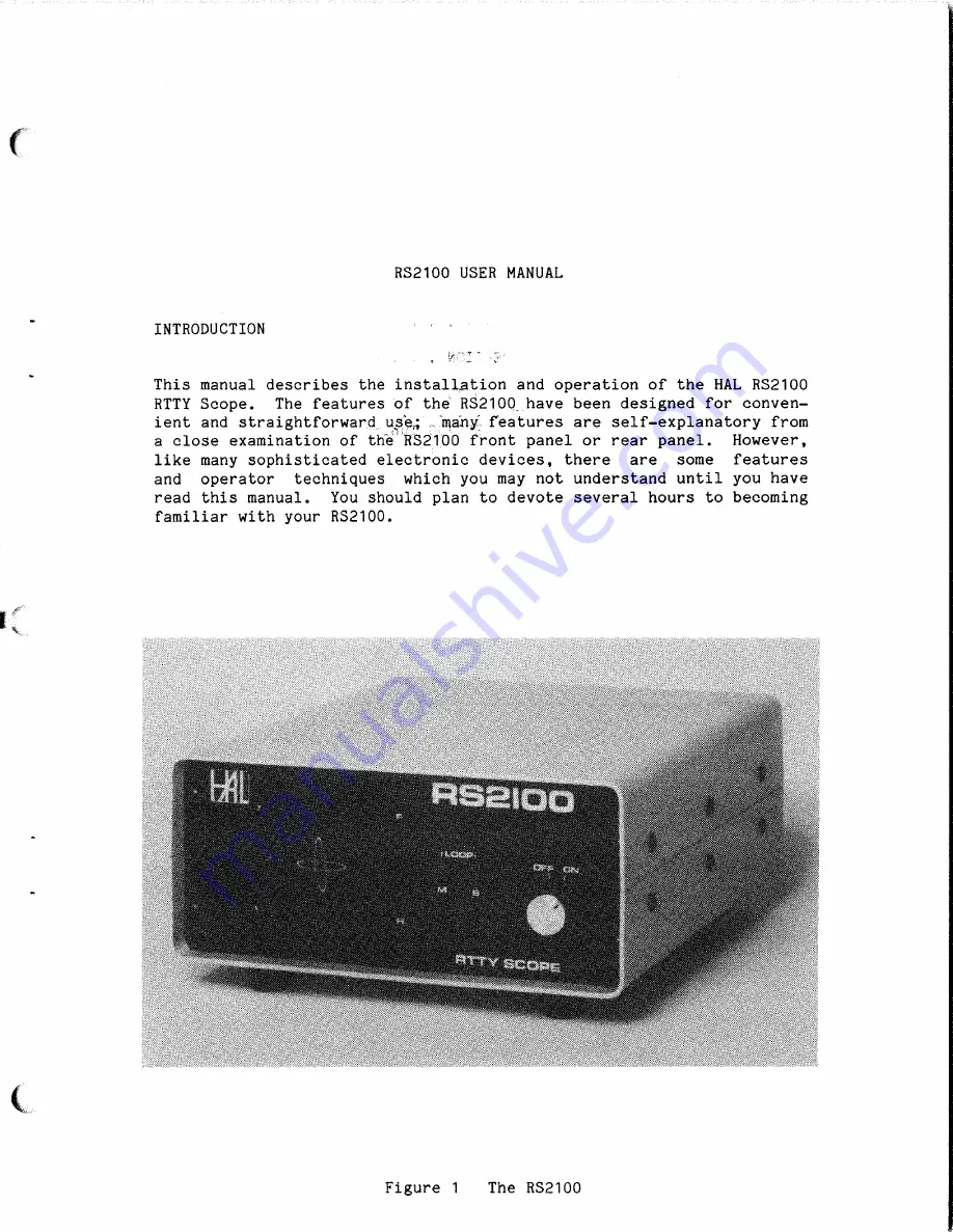 Hal Communications RS2100 Instruction Manual Download Page 4