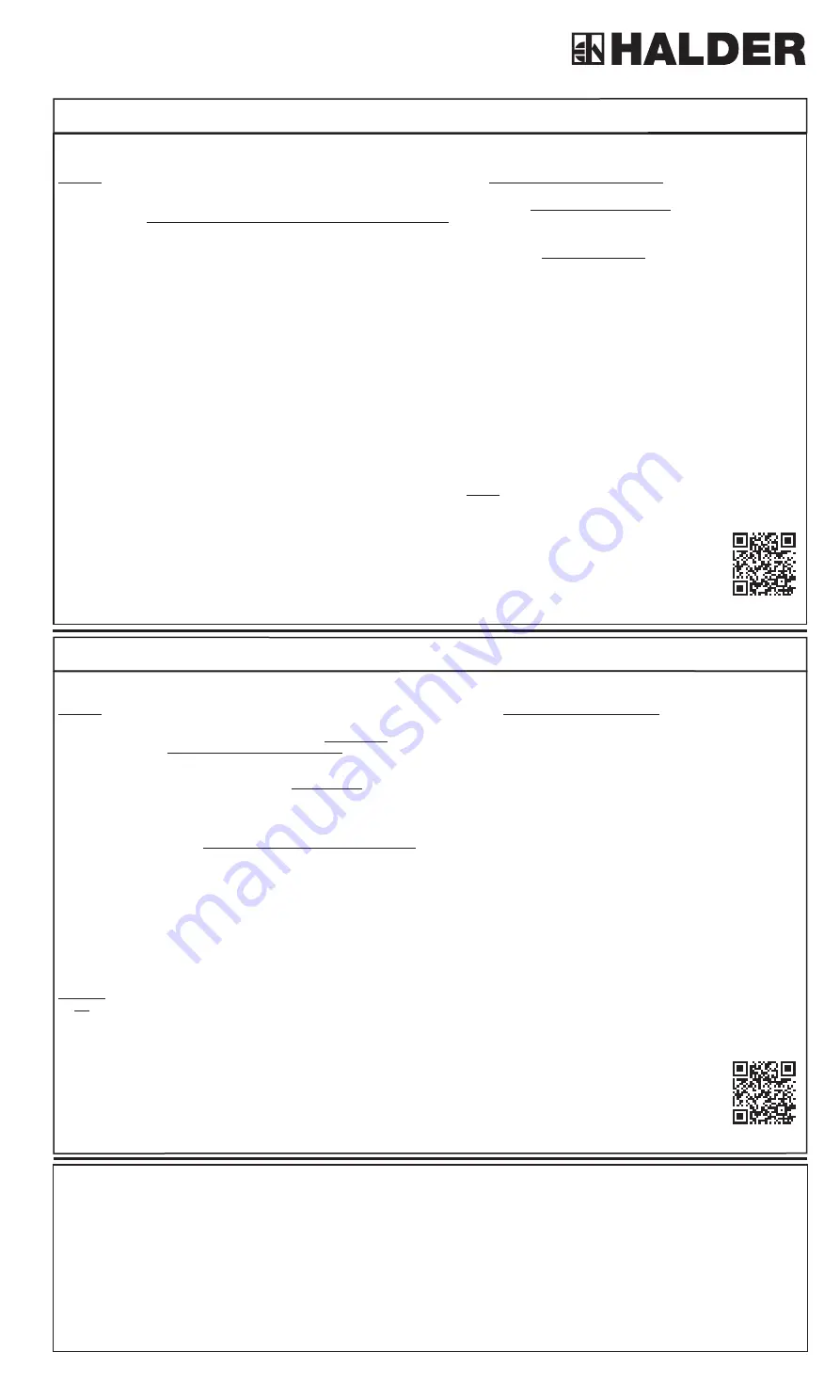 HALDER M8 Short Instruction Manual Download Page 1