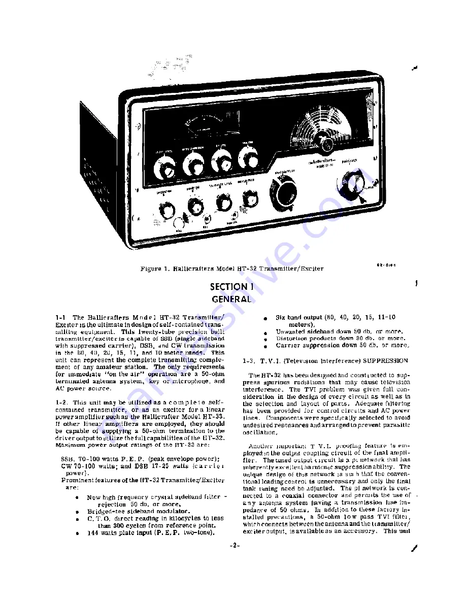 Hallicrafters HT-32 Mark I Operating And Service Instructions Download Page 2