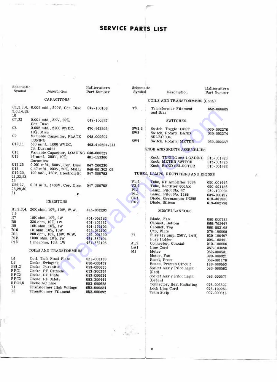 Hallicrafters HT-41 Operating And Service Instructions Download Page 12