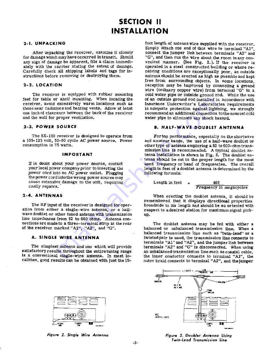 Hallicrafters SX-110 Operating And Service Instructions Download Page 3