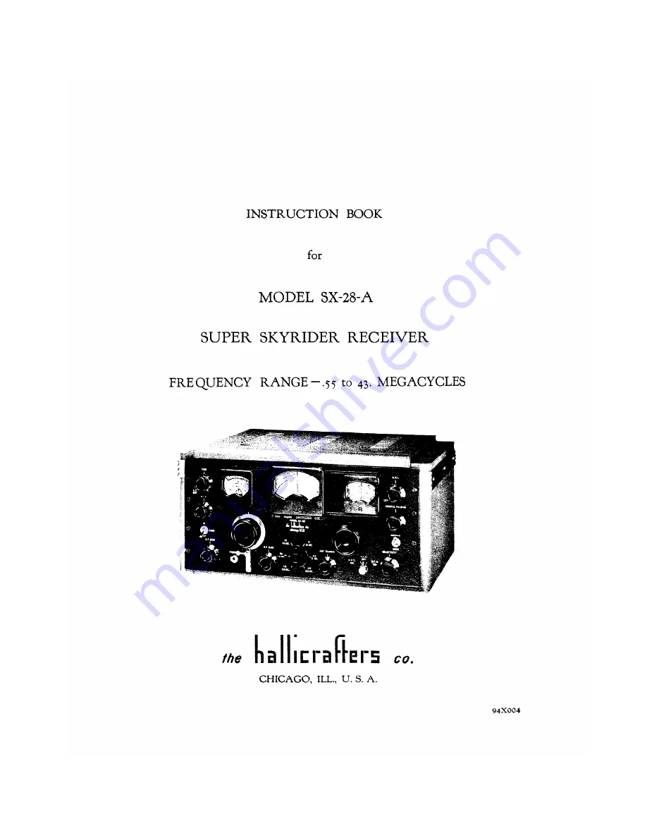 Hallicrafters SX-28-A Instruction Book Download Page 1