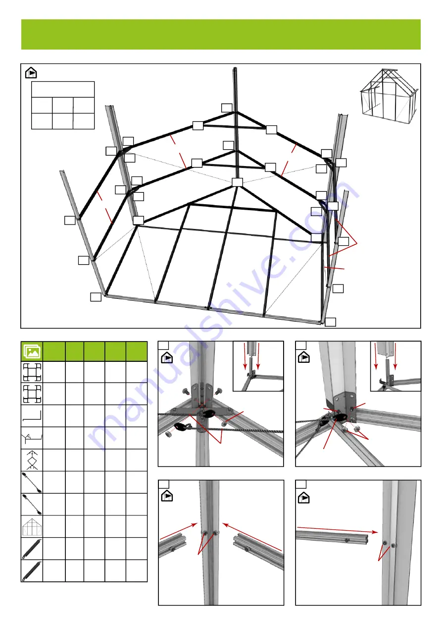 Halls Greenhouses F09862 Assembly Instructions Manual Download Page 30