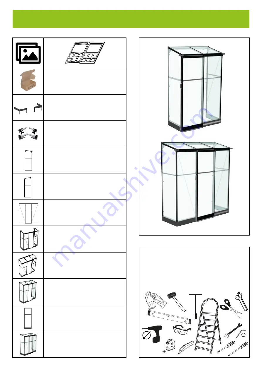 Halls Greenhouses Qube Lean-to Assembly Instructions Manual Download Page 12