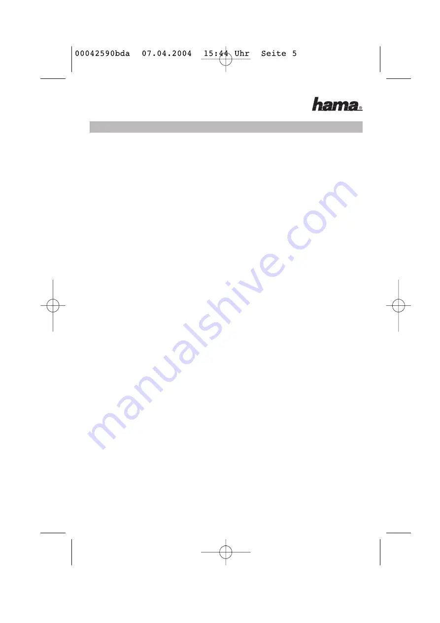 Hama 00042590 Operating Instruction Download Page 5