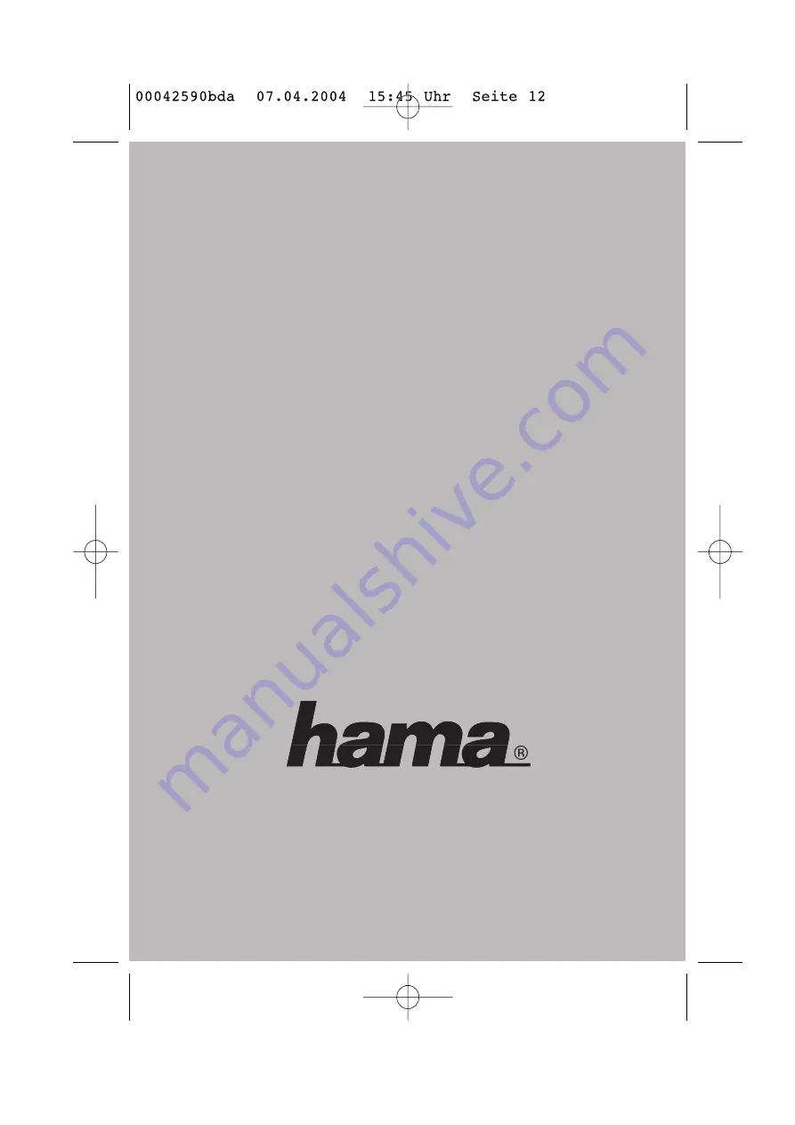 Hama 00042590 Operating Instruction Download Page 12