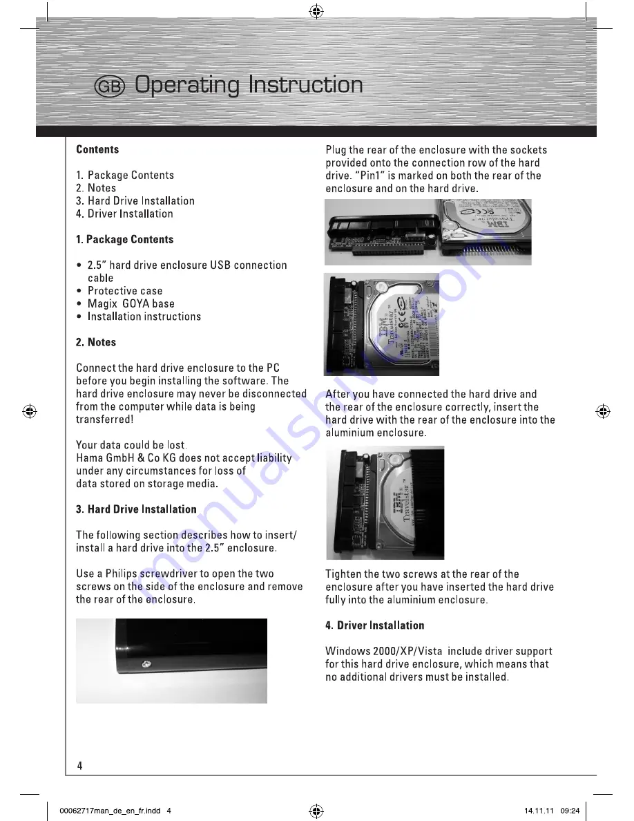 Hama 00062717-V2 Operating Instruction Download Page 4