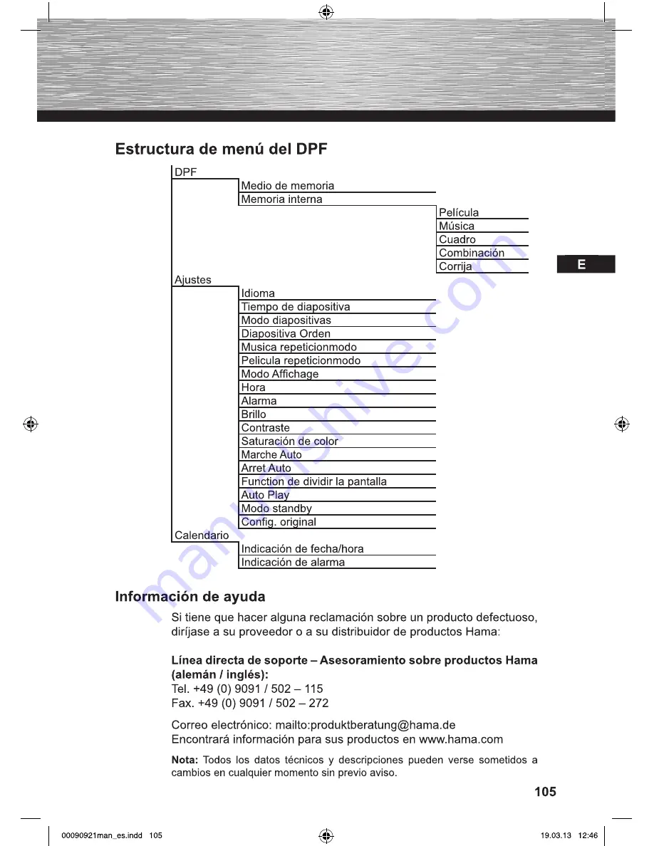 Hama 00090921-V2.5 Operating Instructions Manual Download Page 105