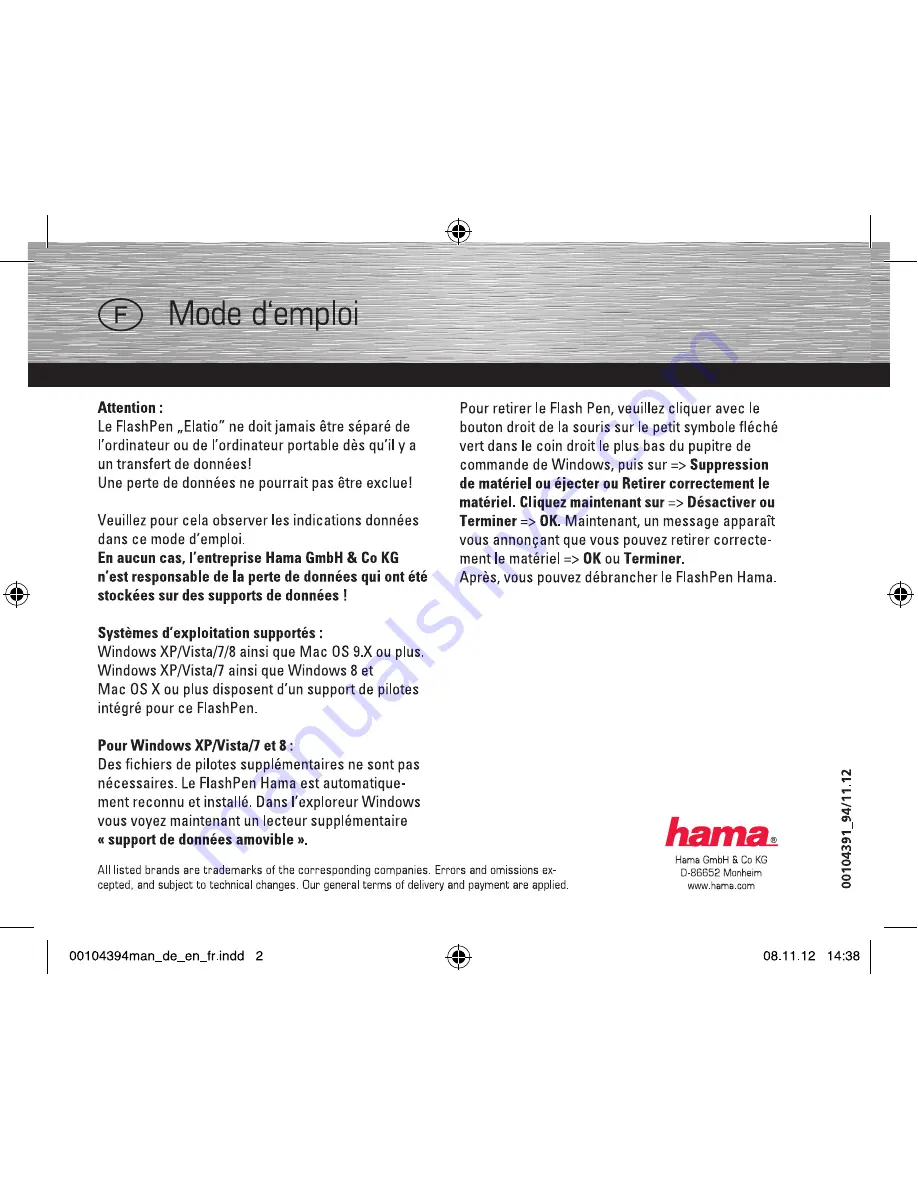 Hama 104394 Operating	 Instruction Download Page 4