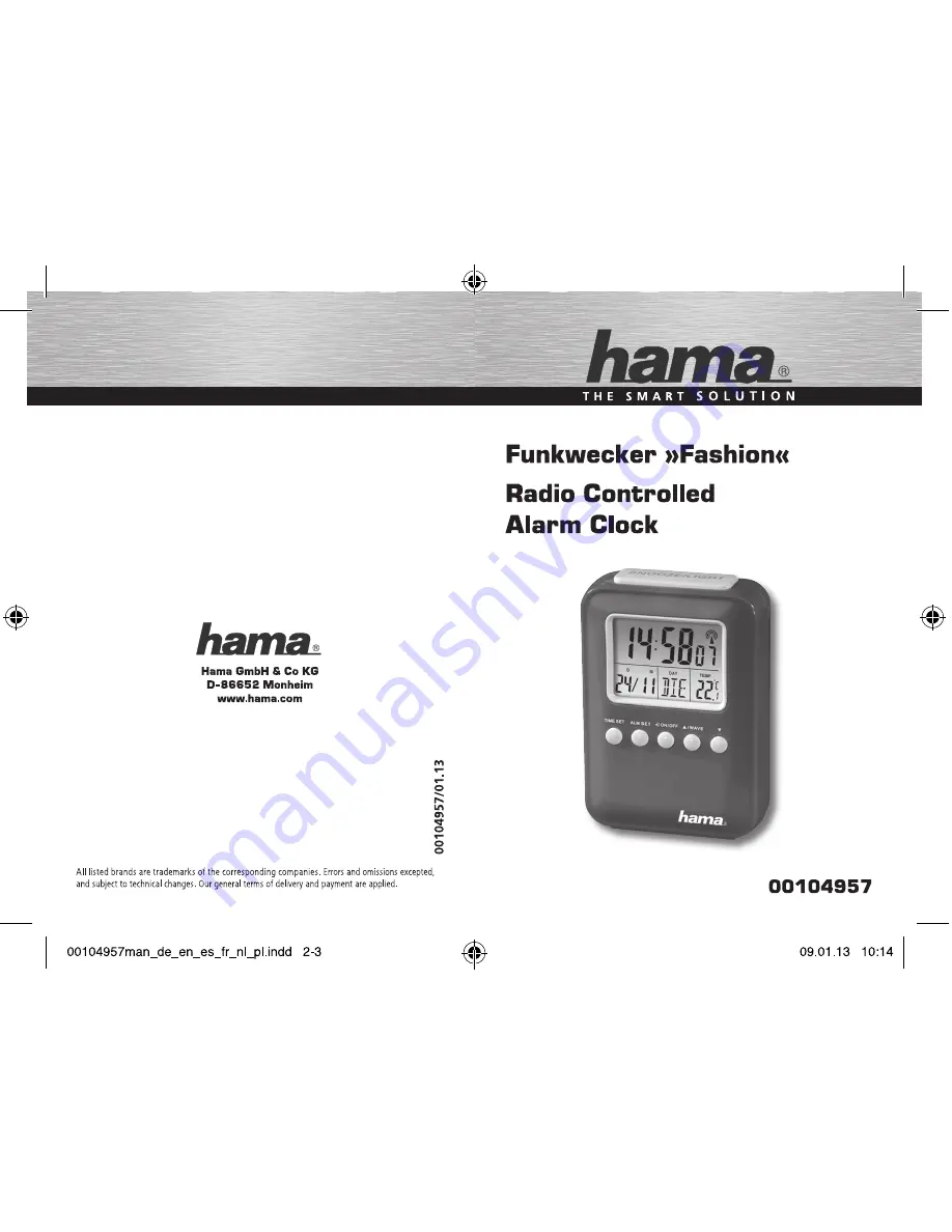 Hama 104957 Operating Instructions Manual Download Page 1