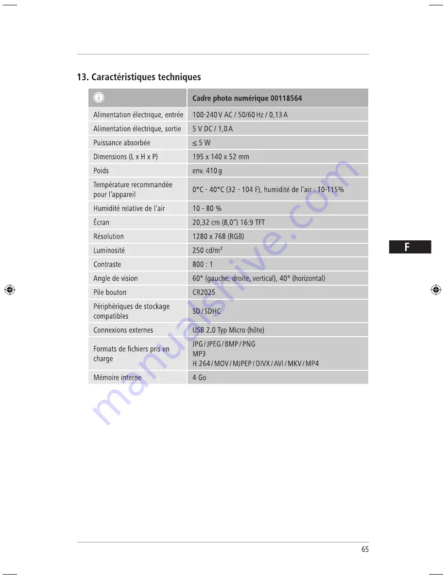 Hama 118564 Operating	 Instruction Download Page 65