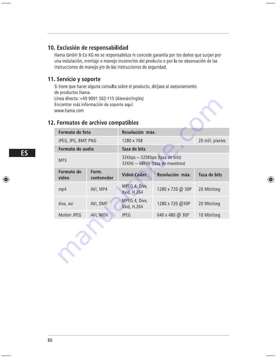 Hama 118564 Operating	 Instruction Download Page 86