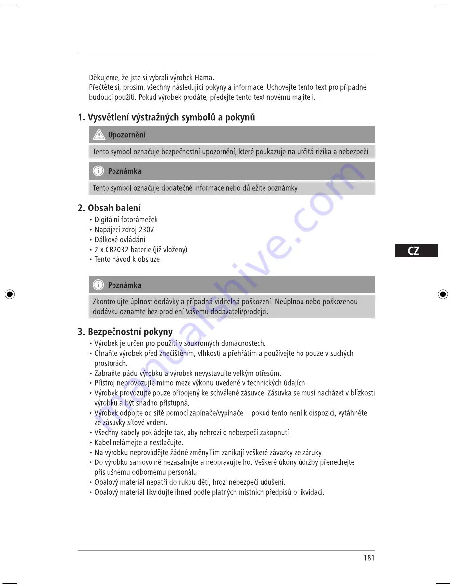 Hama 118564 Operating	 Instruction Download Page 181