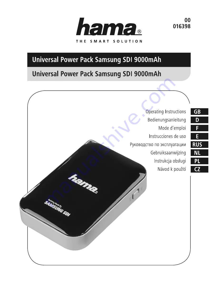 Hama 16398 Operating Instructions Manual Download Page 1