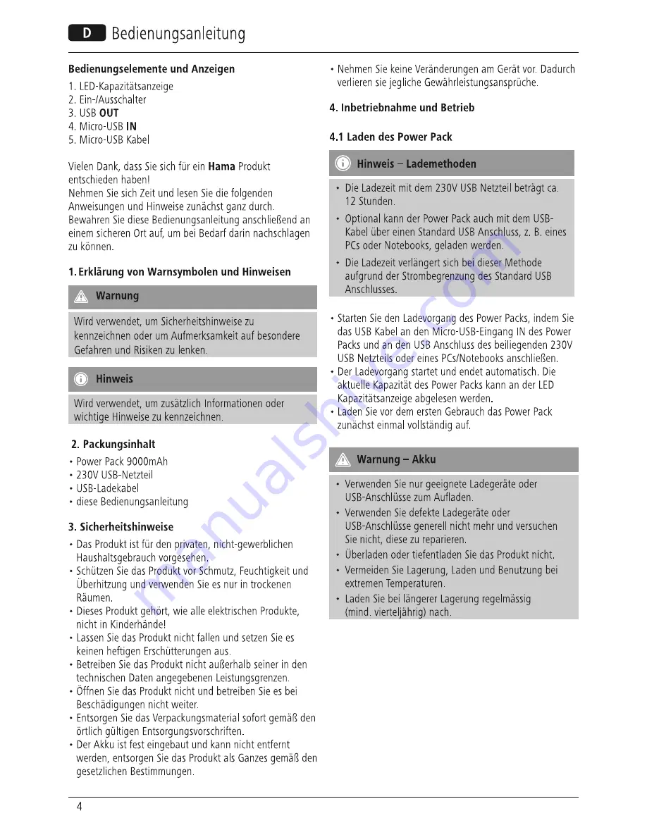 Hama 16398 Operating Instructions Manual Download Page 6