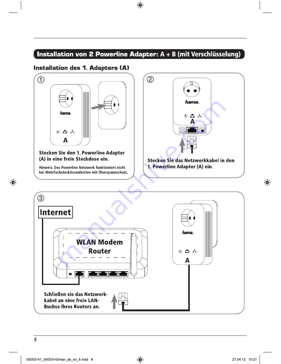 Hama 53141 Operating Instructions Manual Download Page 8