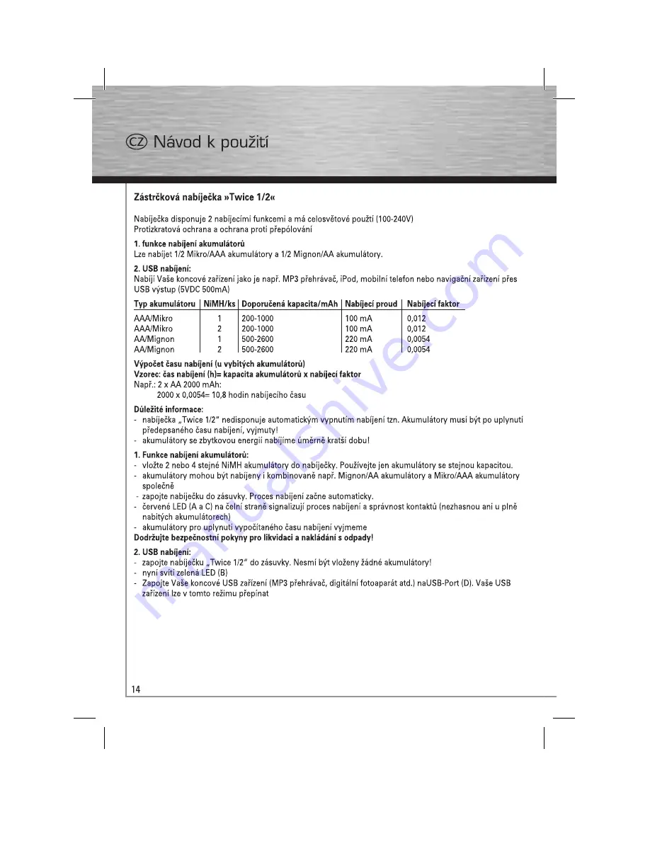 Hama 87041 Operating Instructions Manual Download Page 14