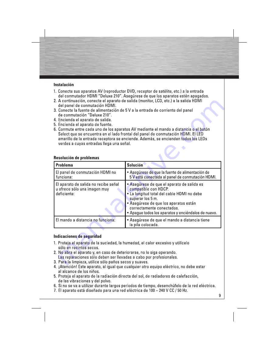 Hama Deluxe 210 Operating Instructions Manual Download Page 9