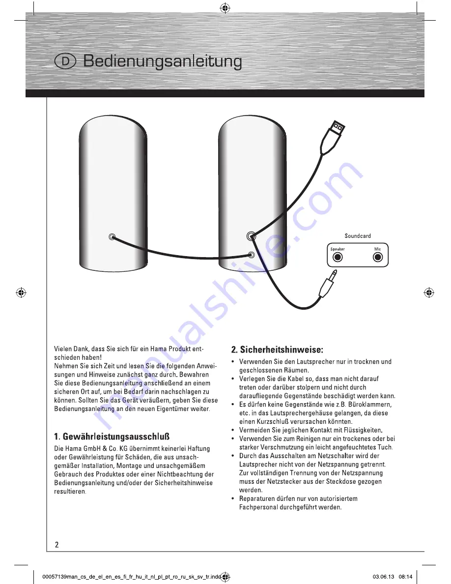 Hama E 80 Operating Instruction Download Page 2