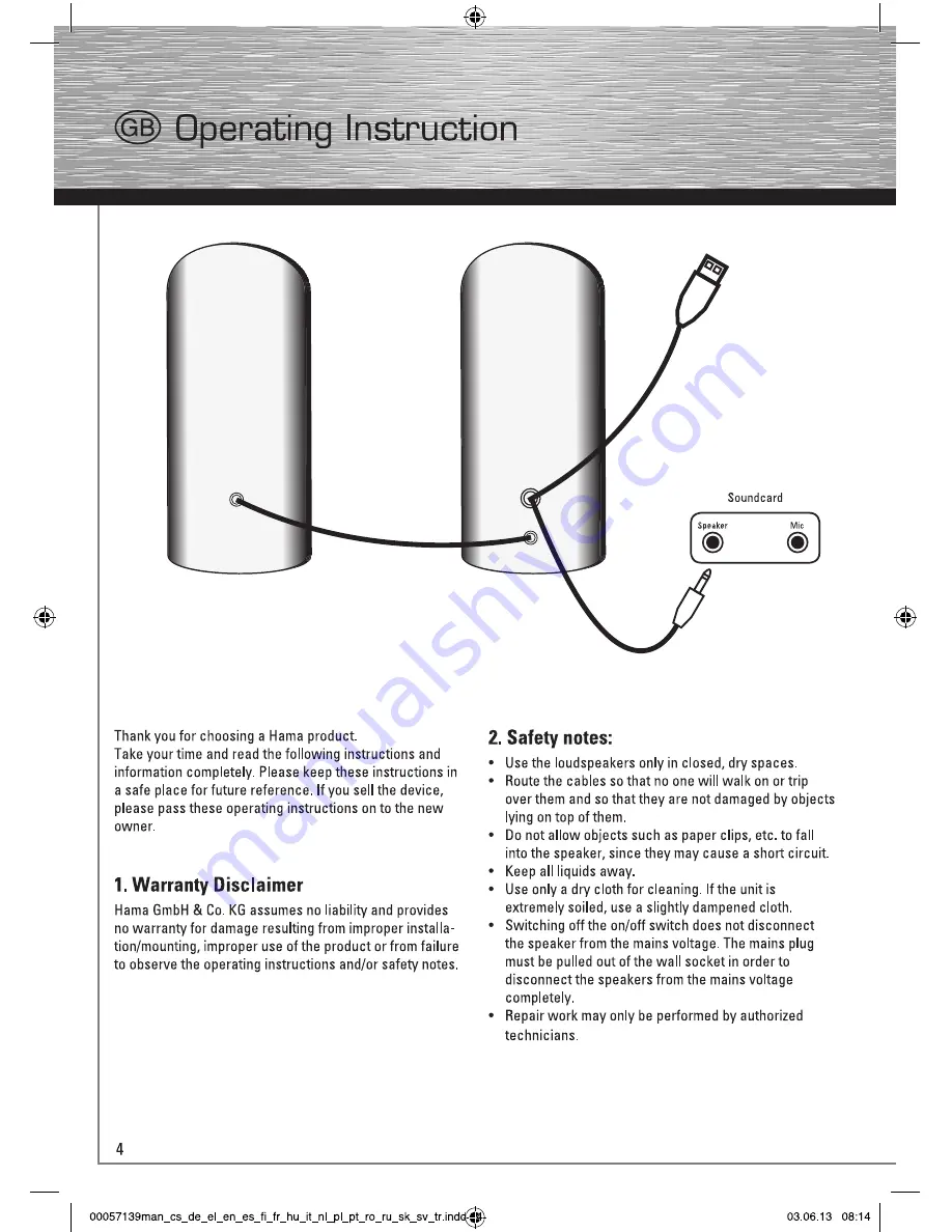 Hama E 80 Operating Instruction Download Page 4