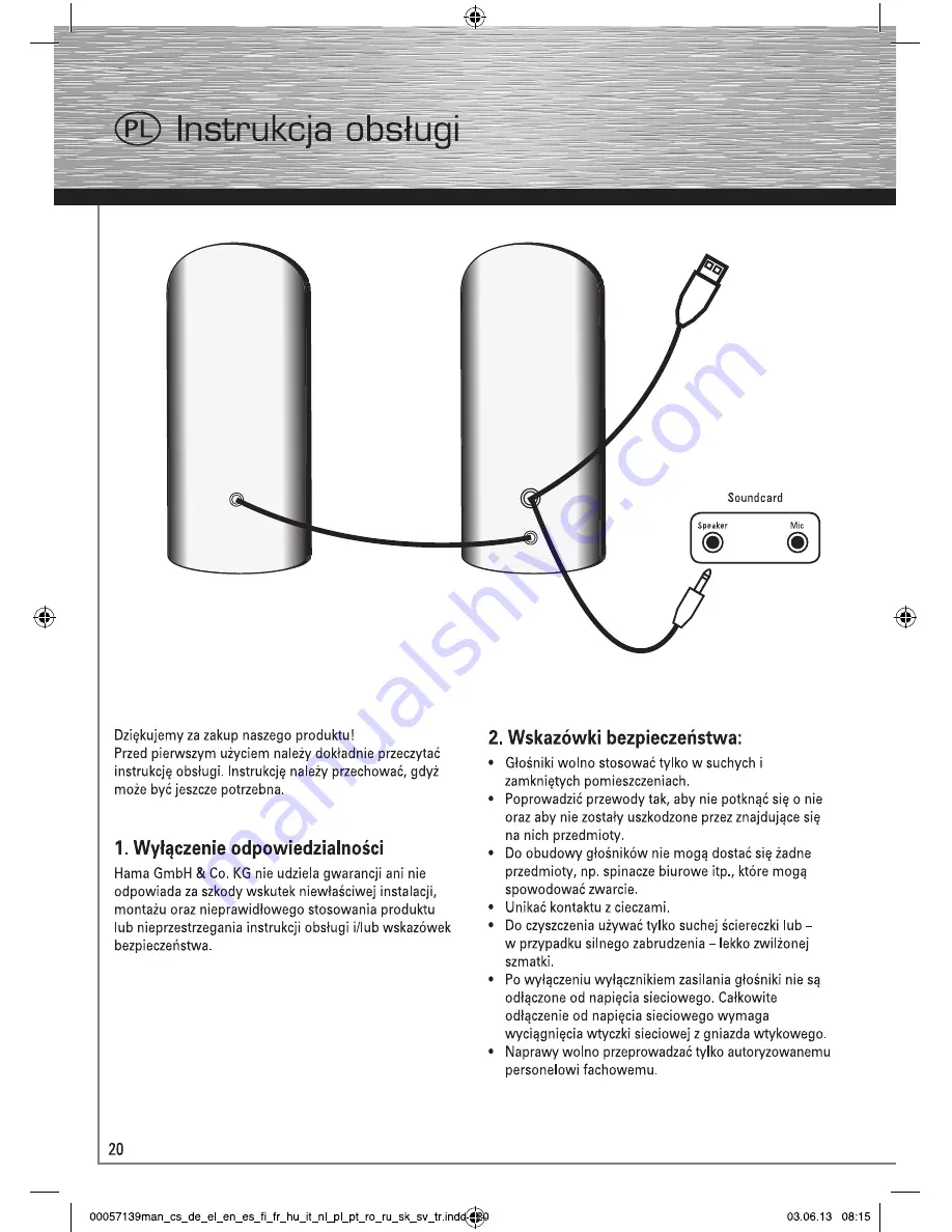 Hama E 80 Operating Instruction Download Page 20