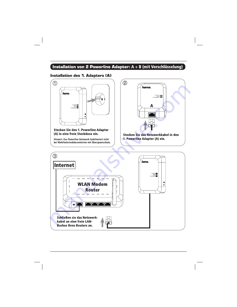 Hama Powerline LAN 200 Mbps Operating	 Instruction Download Page 9