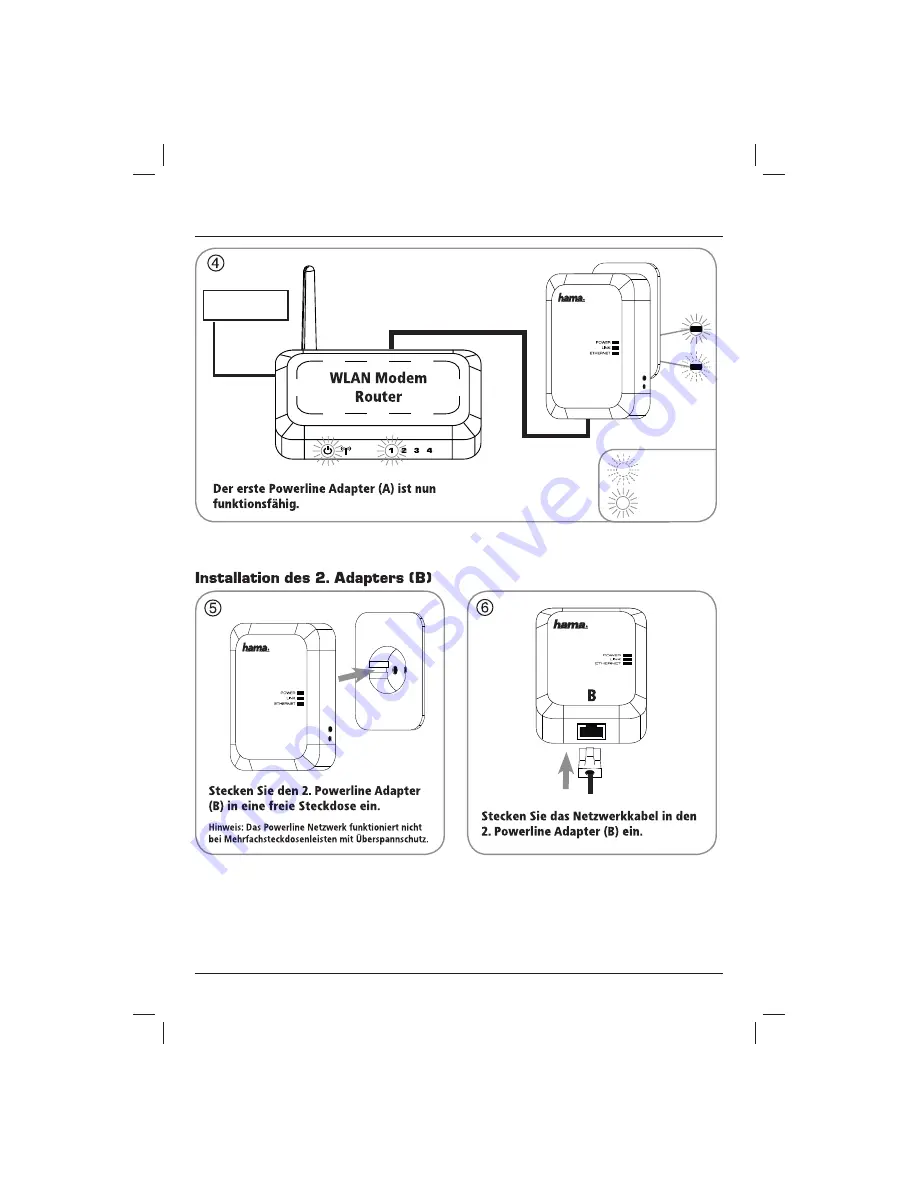 Hama Powerline LAN 200 Mbps Скачать руководство пользователя страница 10