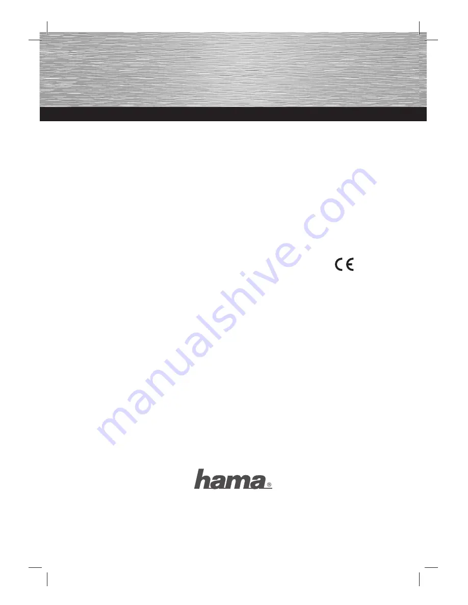 Hama RF 8000 Operating Instructions Manual Download Page 1