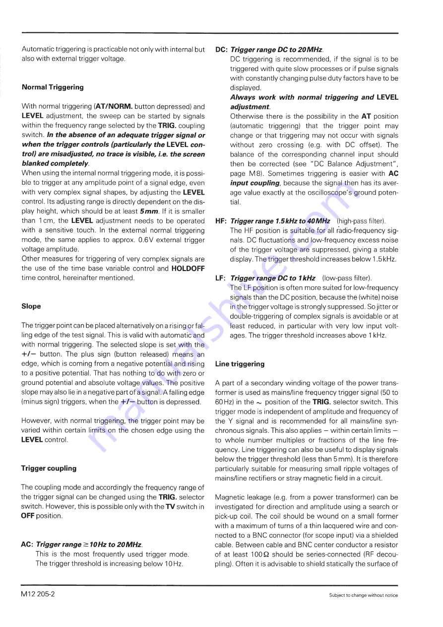 Hameg HM205-2 User Manual Download Page 15