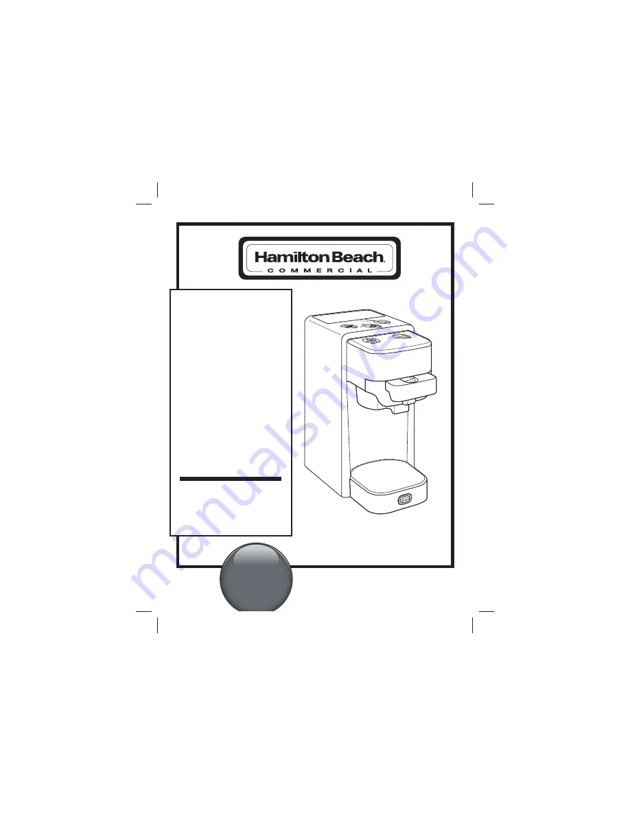 Hamilton Beach Commercial HDC305 Operation Manual Download Page 1