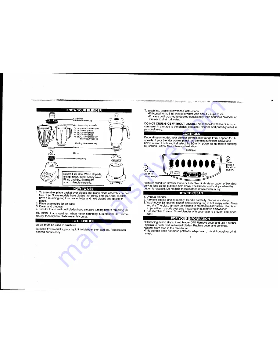 HAMILTON BEACH/PROCTOR SILEX 50100 Instruction Manual Download Page 3