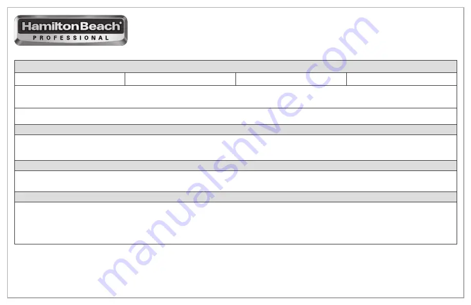 Hamilton Beach Professional 38560 Use & Care Manual Download Page 22