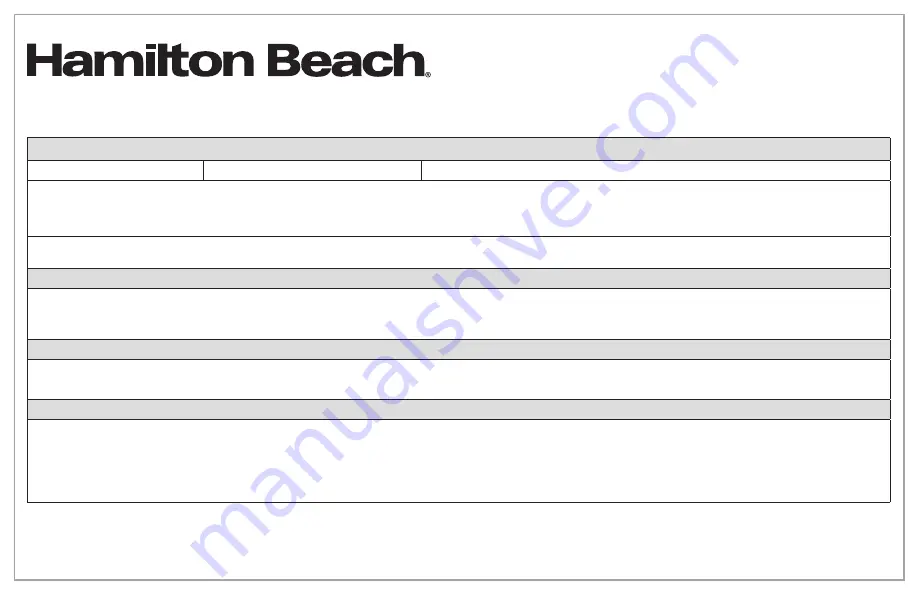 Hamilton Beach 31101 Manual Download Page 43