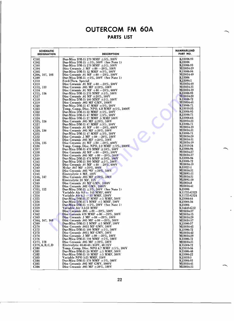 Hammarlund FM 60A Installation And Service Manual Download Page 23