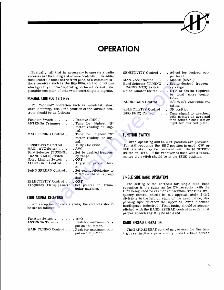 Hammarlund HQ-100A Series Скачать руководство пользователя страница 8