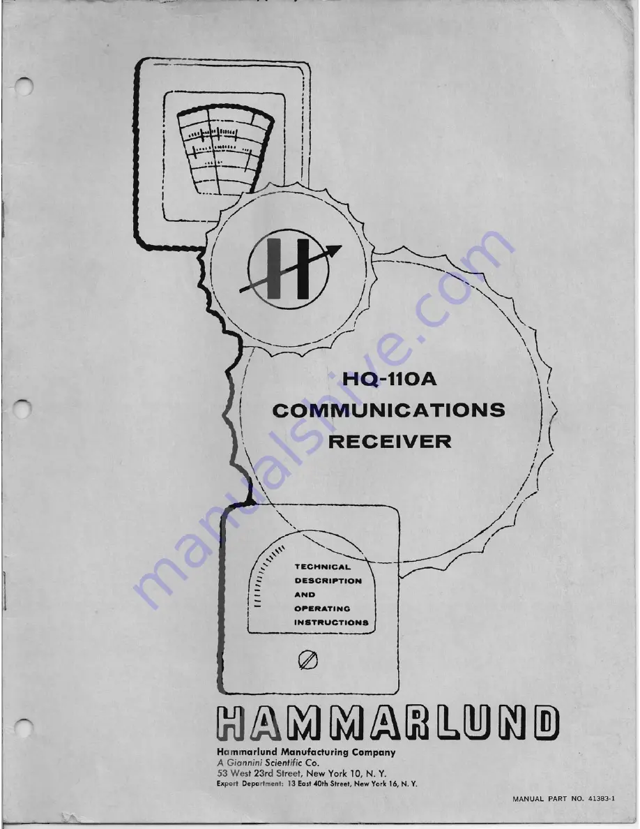 Hammarlund HQ-110A Скачать руководство пользователя страница 1