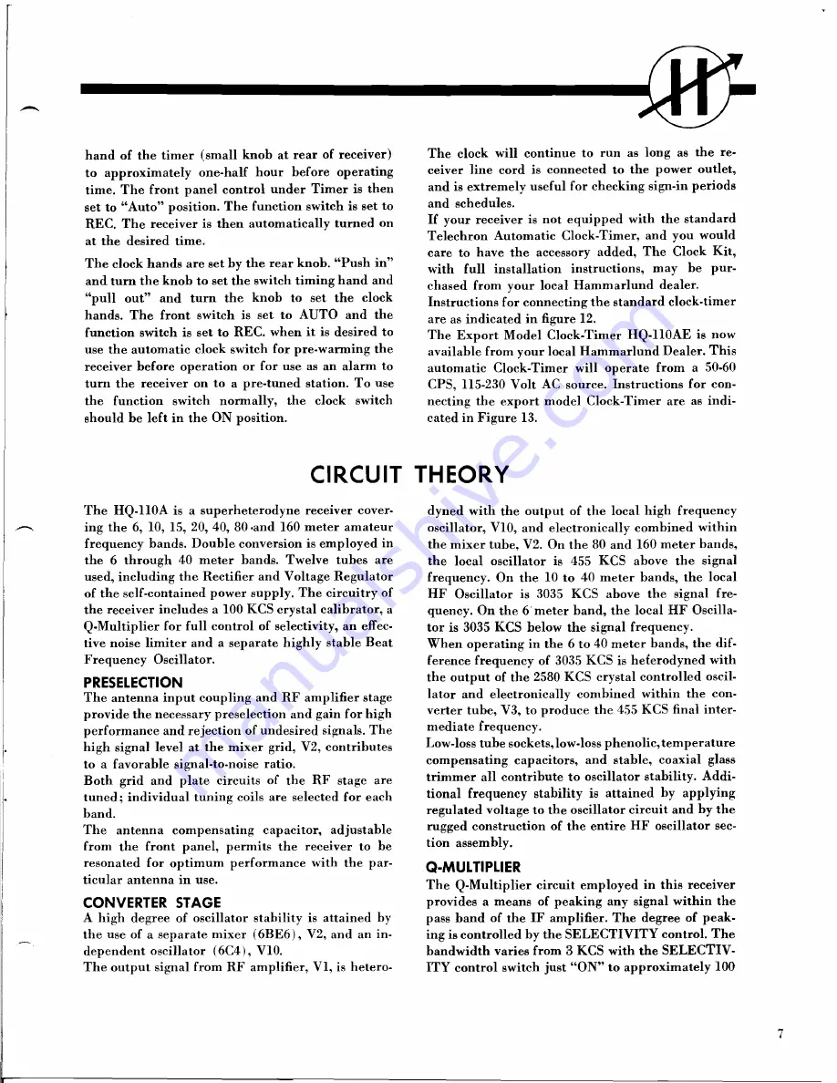 Hammarlund HQ-110A Скачать руководство пользователя страница 10