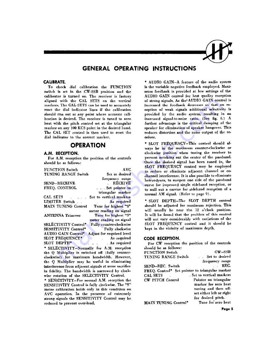 Hammarlund HQ-160 Instruction And Service Information Download Page 8