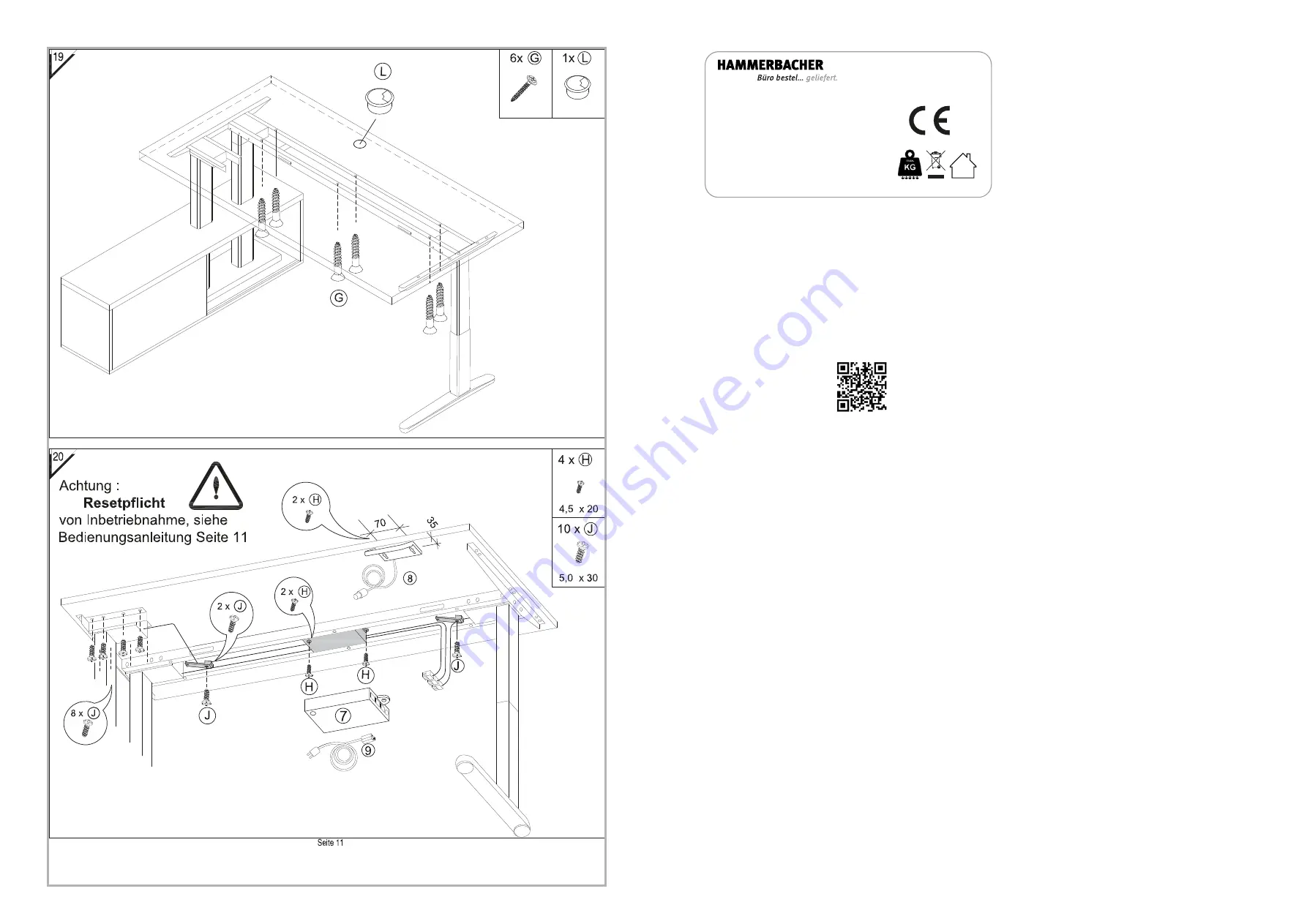 Hammerbacher VXBHM2C Assembly Instructions Manual Download Page 10