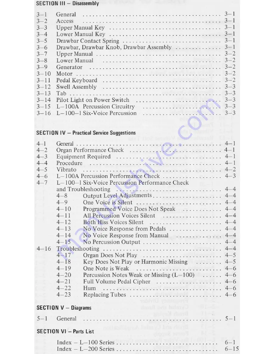 Hammond L-100 Service Manual Download Page 3