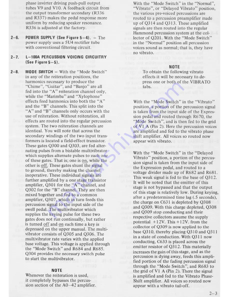 Hammond L-100 Service Manual Download Page 19