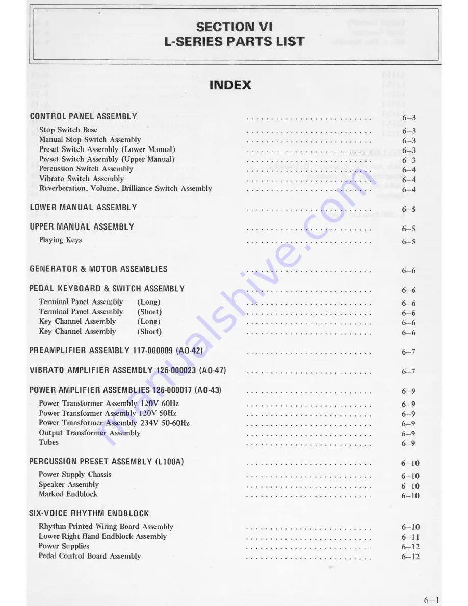 Hammond L-100 Service Manual Download Page 53